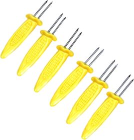 Jumbo Corn Holders (6 Pieces), Yellow, One Size, Insert in end of corn for easy handling