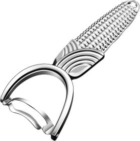 Corn Peeler and Cob Stripper Tool - Stainless Steel Kernel Remover for Corn on the Cob