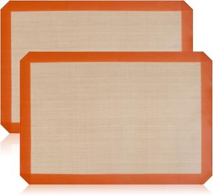 2-Pack Silicone Baking Mats â€“ Non-Stick Reusable BPA-Free Oven Liners, 100% Food-Grade Silicone, Fit Half Sheet Pans (16.54" x 11.62") for Cookies