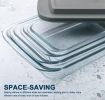 8-Piece Deep Glass Baking Dish Set with Plastic lids,Rectangular Glass Bakeware Set with Lids, Baking Pans for Lasagna, Leftovers, Cooking, Kitchen